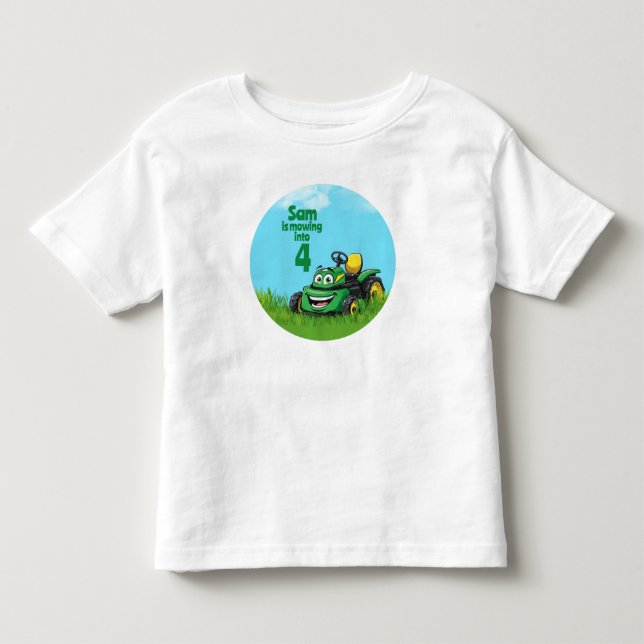 Klippning på födelsedagspresent för gräsklippare t shirt (Framsida)