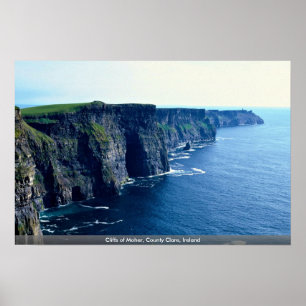 Klippor av Moher, ståndsmässiga Clare, Irland Poster