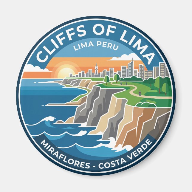 Klippor i Lima Peru Magnet (Framsidan)