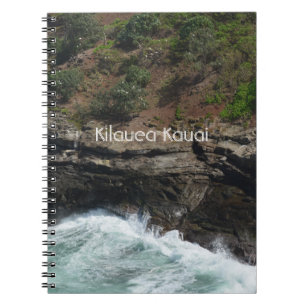 Klippor vid Kilauea Kauai Hawaii (min fotografi) Anteckningsbok