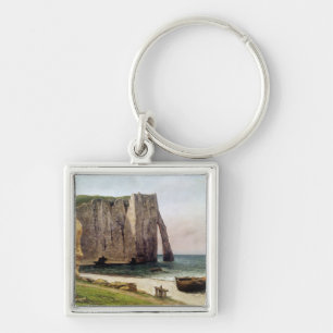 Klipporna på Etretat, 1869 Fyrkantig Silverfärgad Nyckelring