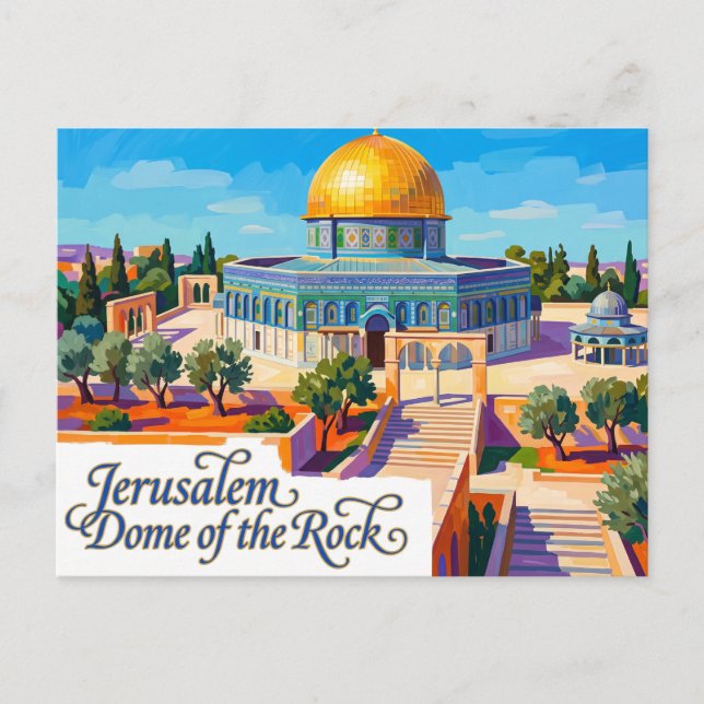 Klippornas tempel Israel Vykort (Framsida)