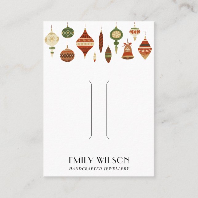 KLIPPSKORT FÖR RETRO CHRISTMAS ORNATION HAIR CLIP- VISITKORT (Framsida)