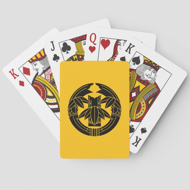 Klippt bambu i omslutande bambublad casinokort (Baksidan)