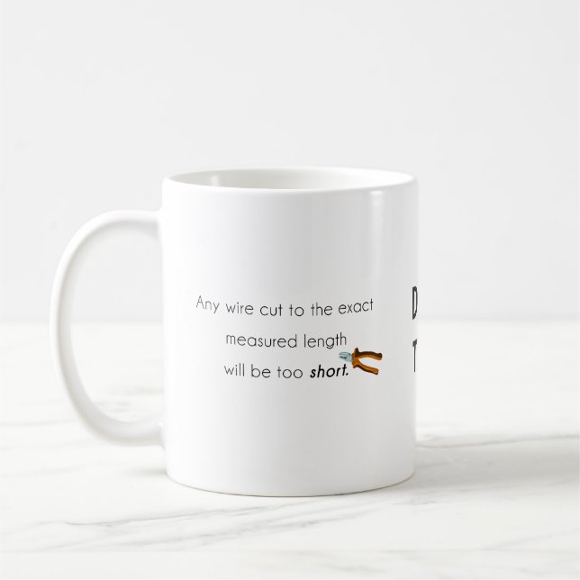 Klippte för kort! kaffemugg (Vänster)