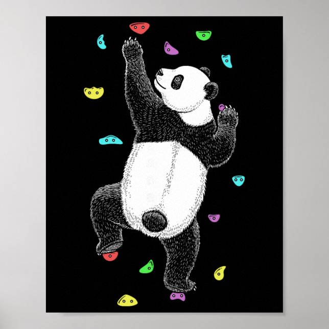 Klipptränare inomhus vägg klättring Panda Björn Ro Poster (Framsidan)