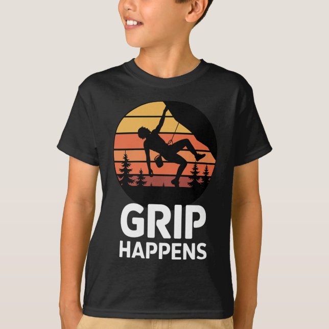 Klipptränare Rolig Retro Bouldering  T Shirt (Framsida)