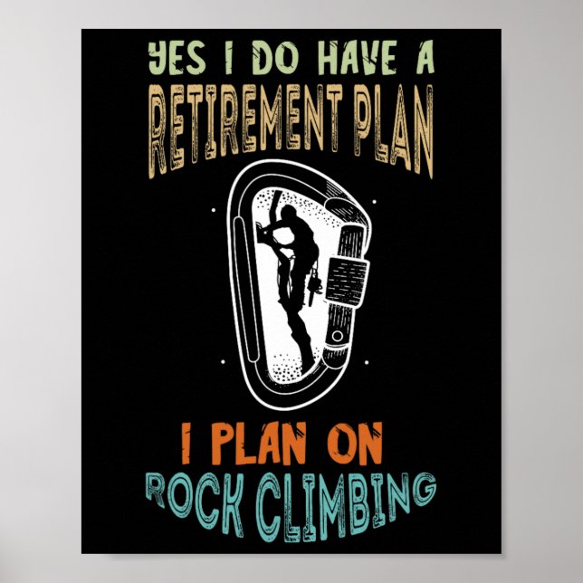 Klipptränings Slutande Plan Karbinhake Klippa Poster (Framsidan)