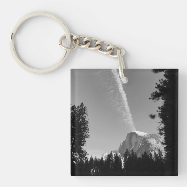 Klippvägg Moln Yosemite Himmel Svart och Vitt Foto (Framsidan)