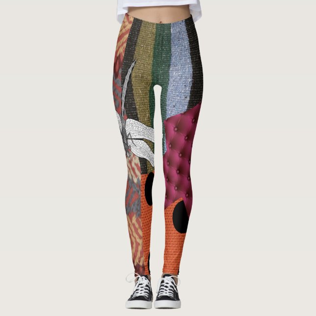 Klipsk damasker för drake leggings (Framsida)