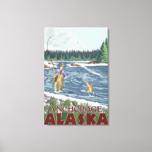 Klipsk fiskare - ankring, Alaska Canvastryck