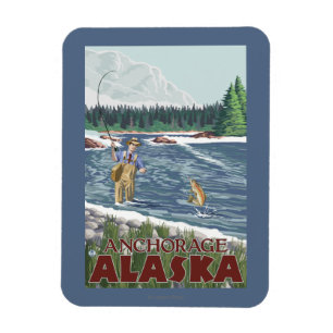Klipsk fiskare - ankring, Alaska Magnet