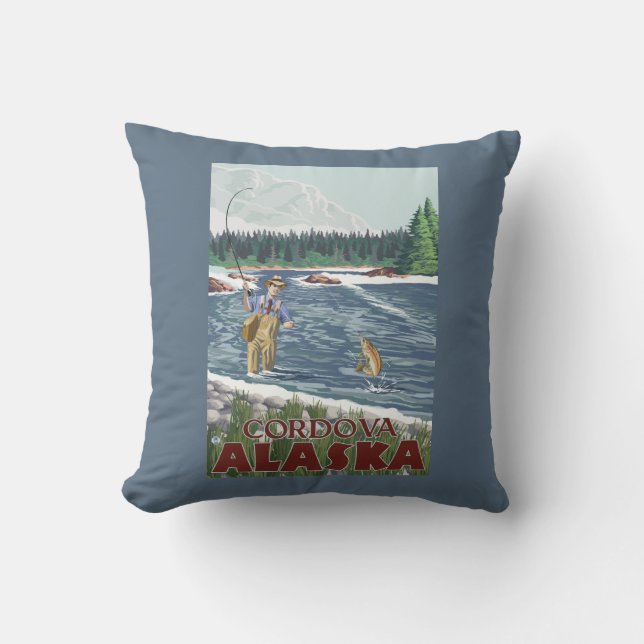 Klipsk fiskare - Cordova, Alaska Kudde (Framsida)