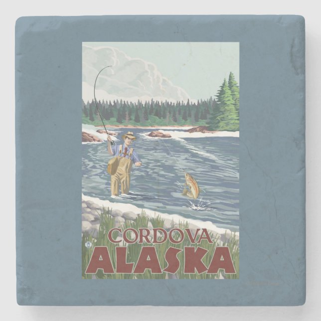 Klipsk fiskare - Cordova, Alaska Stenunderlägg (Framsidan)