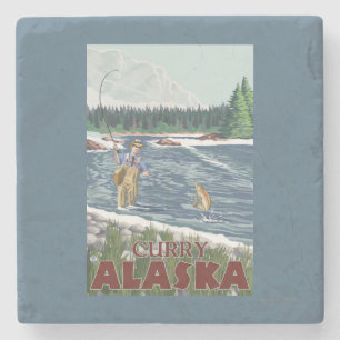 Klipsk fiskare - curry, Alaska Underlägg Sten