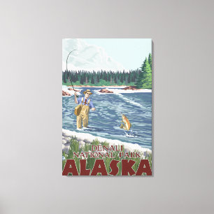 Klipsk fiskare - Denali nationalpark, Alaska Canvastryck