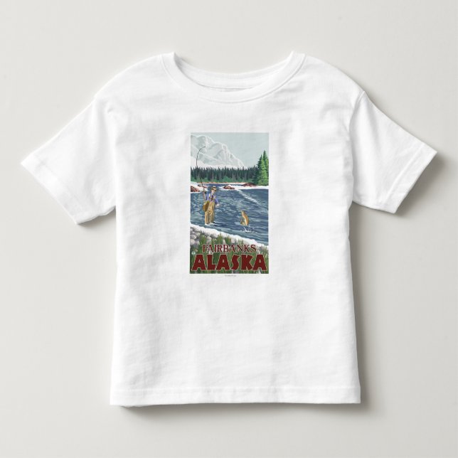 Klipsk fiskare - Fairbanks, Alaska T-shirt (Framsida)