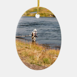 Klipsk fiskare julgransprydnad keramik