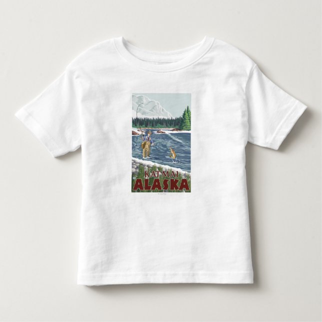 Klipsk fiskare - Katmai, Alaska T-shirt (Framsida)