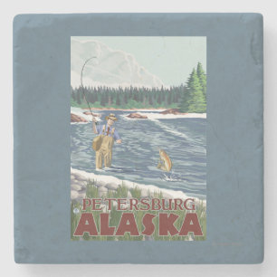 Klipsk fiskare - Petersburg, Alaska Stenunderlägg