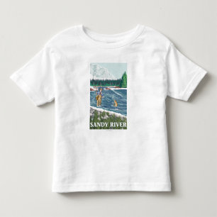 Klipsk fiskare - sandig flod, Oregon Tee Shirt