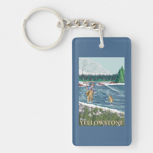Klipsk fiskare - västra Yellowstone, Montana (Framsidan)