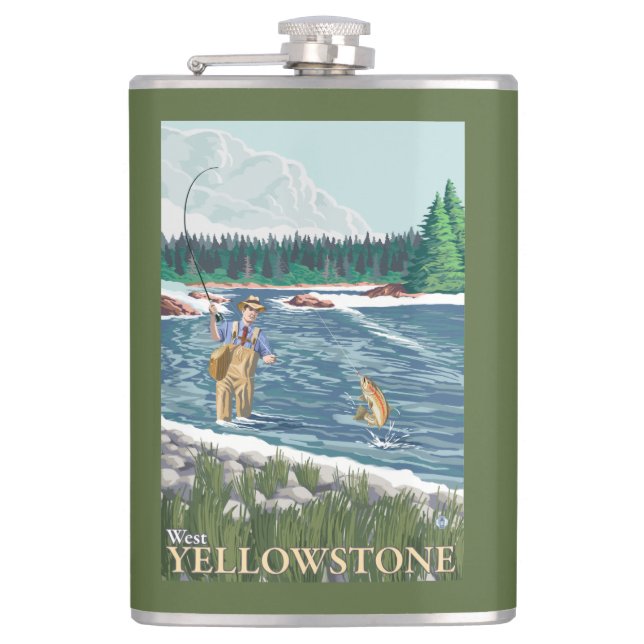 Klipsk fiskare - västra Yellowstone, Montana Fickplunta (Framsidan)