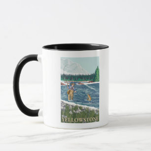 Klipsk fiskare - västra Yellowstone, Montana Mugg