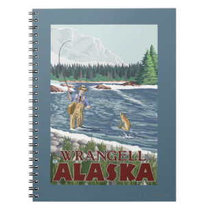Klipsk fiskare - Wrangell, Alaska Anteckningsbok Med Spiral