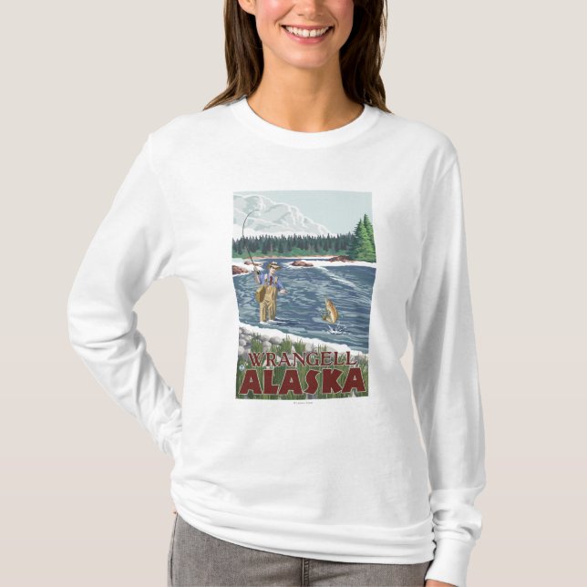 Klipsk fiskare - Wrangell, Alaska T-shirt (Framsida)