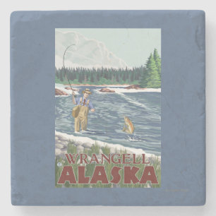 Klipsk fiskare - Wrangell, Alaska Underlägg Sten