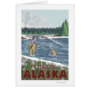 Klipsk fiskare - Yukon, Alaska Hälsningskort