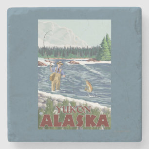 Klipsk fiskare - Yukon, Alaska Underlägg Sten