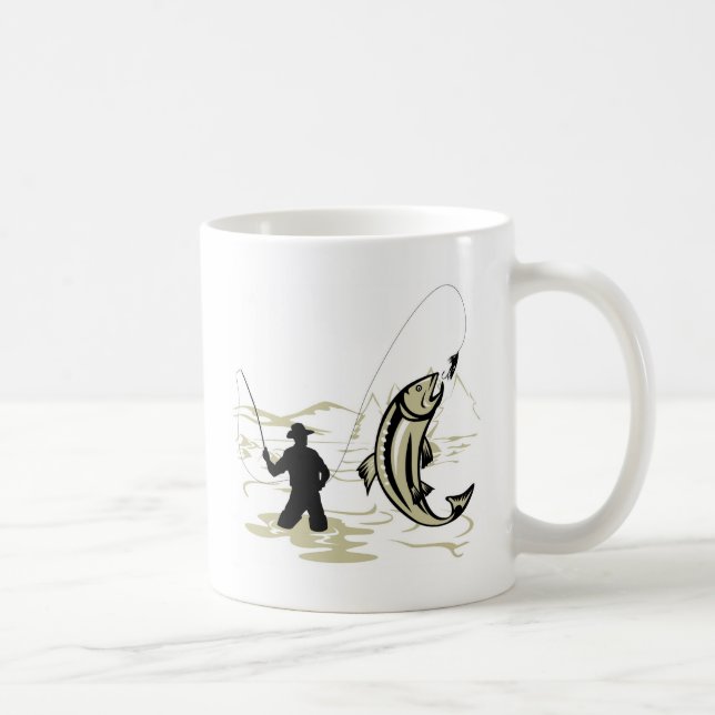 Klipsk fiskarerollbesättningrulle med kaffemugg (Höger)