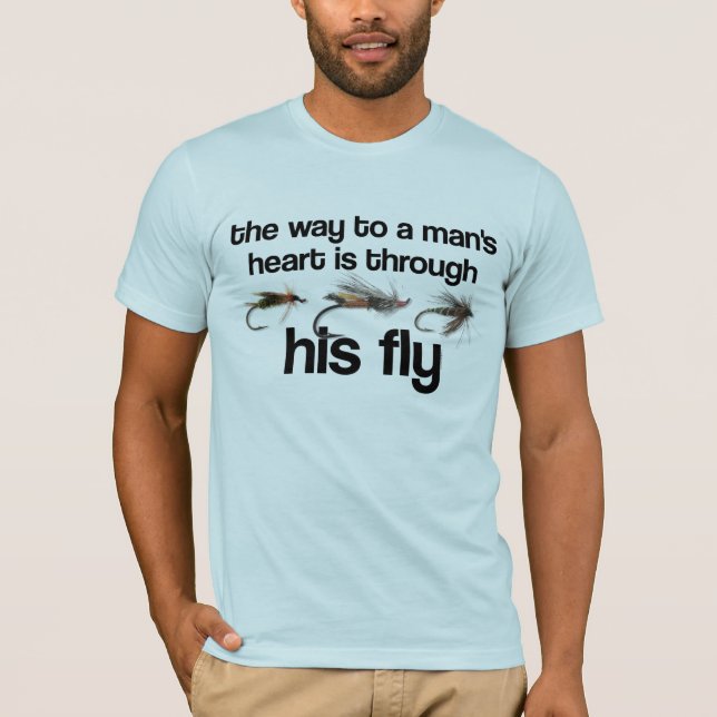 Klipsk fiskman skjorta för hjärta tee shirt (Framsida)