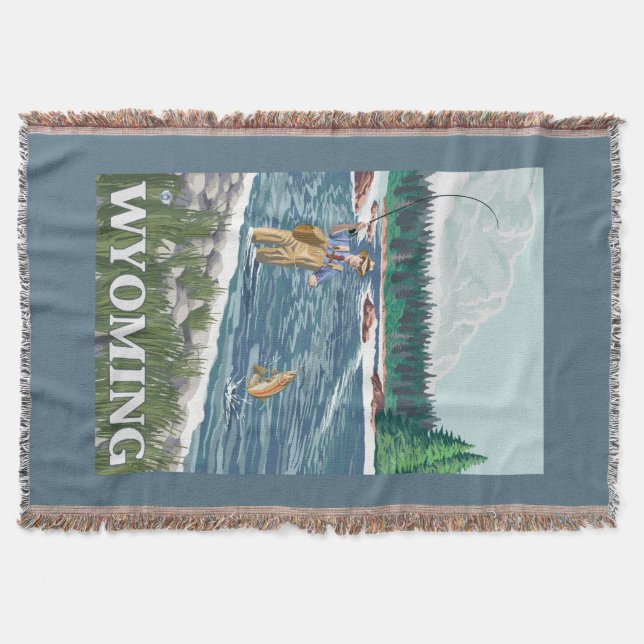 Klipska FishermanWyomingVintage reser affischen Filt (Framsidan)