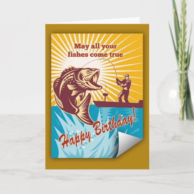 Klipskt fiskarefartyg som fångar det largemouth kort (Framsida)