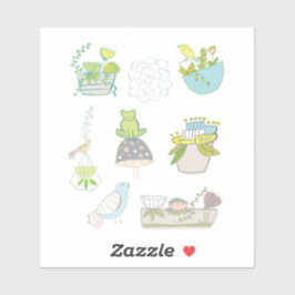 klisterlappar och plantor klistermärken