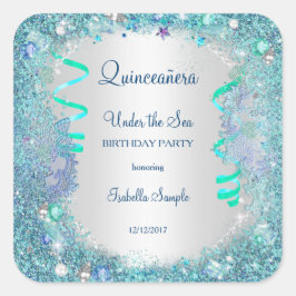 Klistermärke Blå Under Havet Quinceanera 15-årsfes