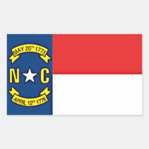 Klistermärke, flagga för North Carolina, Rektangulärt Klistermärke