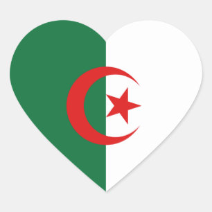 Klistermärke för Algeriet flaggahjärta