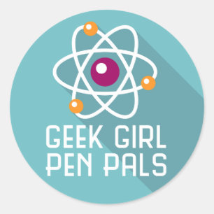 Klistermärke "för Atom" för Geekflickabrevväna