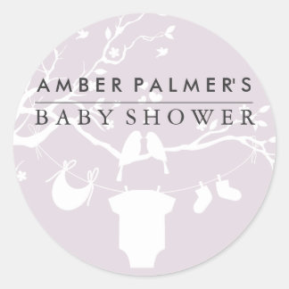Klistermärke för baby shower med kärleksfåglar