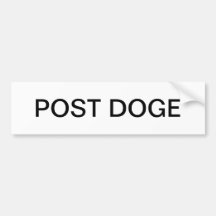 Klistermärke för bakre stötfångare DOGE (vit/svart