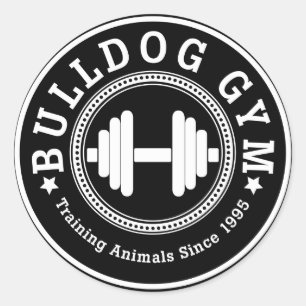 Klistermärke för bulldoggidrottshallhantel