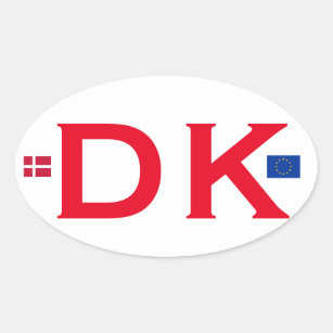Klistermärke för Danmark DK Euro-stil Oval