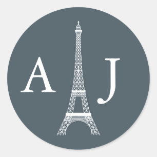 Klistermärke för Eiffel tornMonogram