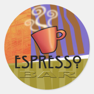 Klistermärke för espressopubkonst