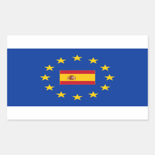 Klistermärke för Europeiska unionSpanien rektang