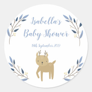 Klistermärke för favör för skogsmarkhjortbaby